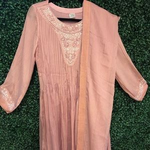 Dusty pink anarkhali dress